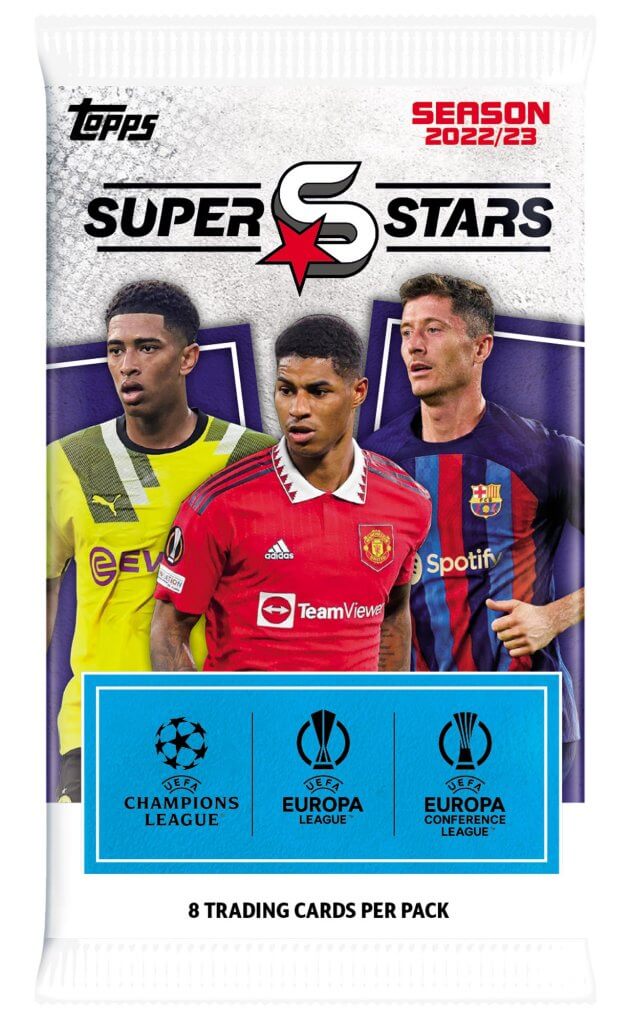 Topps Superstars UEFA Champions League Football 2022/23 Trading Cards Booster Pack