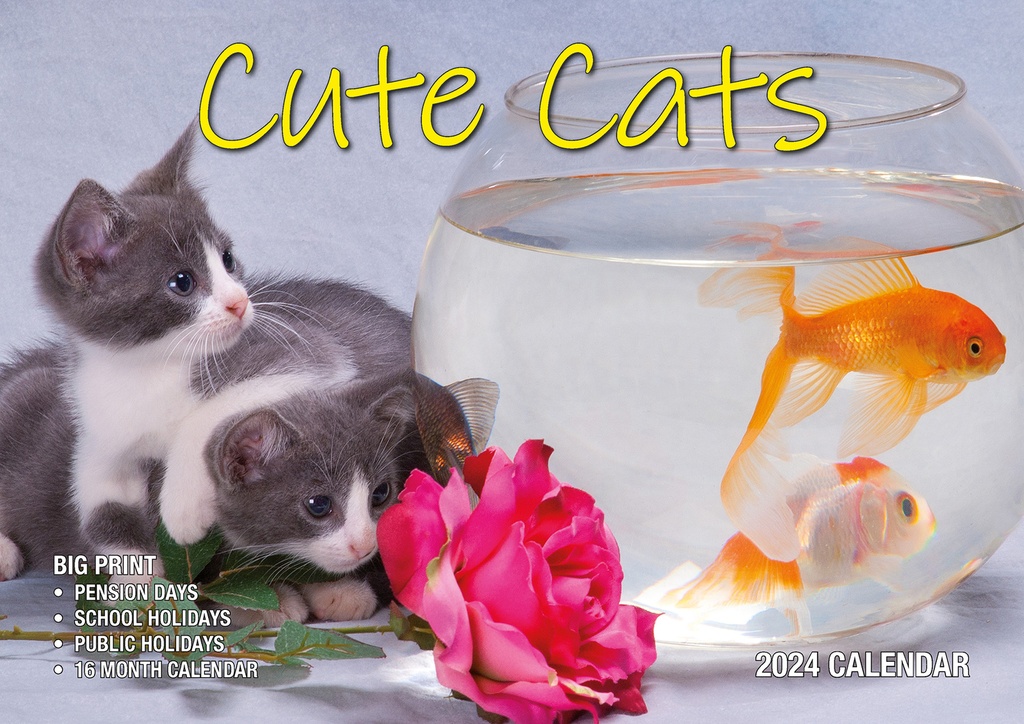 ​Cute Cats Big Print 2024 Calendar