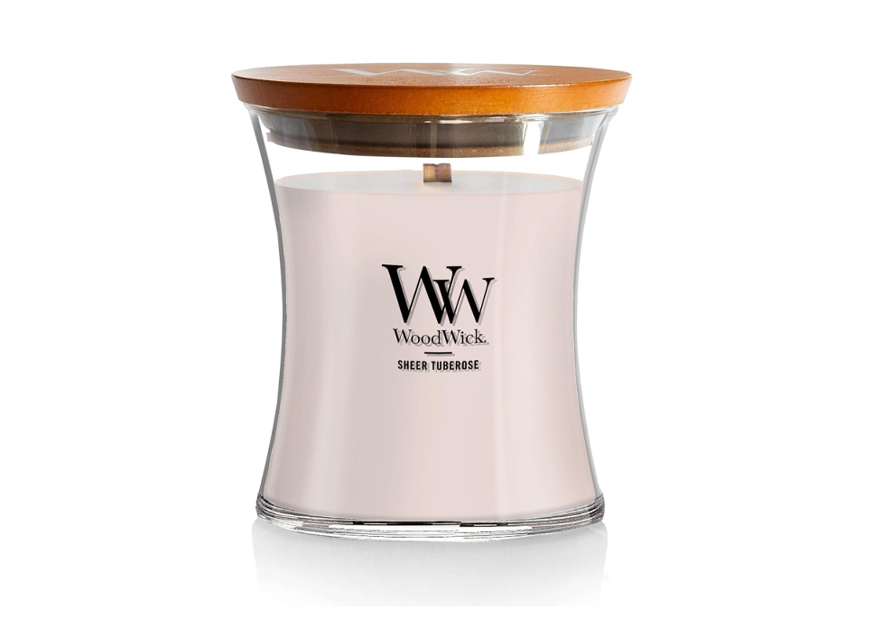 Sheer Tuberose Medium Candle - WoodWick