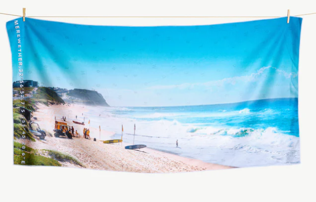 Merewether Weekend Beach Towel - Destination Label