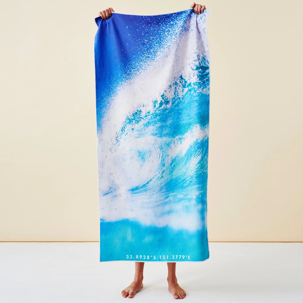 Blue Rush Beach Towel - Destination Label