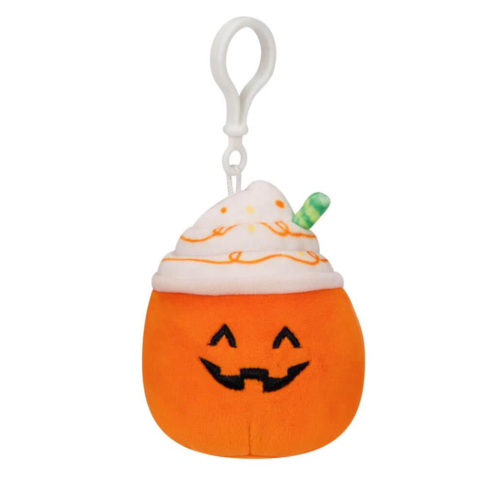 Lester the Pumpkin Spice Latte 3.5" Halloween Squishmallows Clip Ons