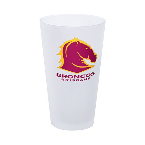 NRL Brisbane Broncos Frosted Schooner Glass