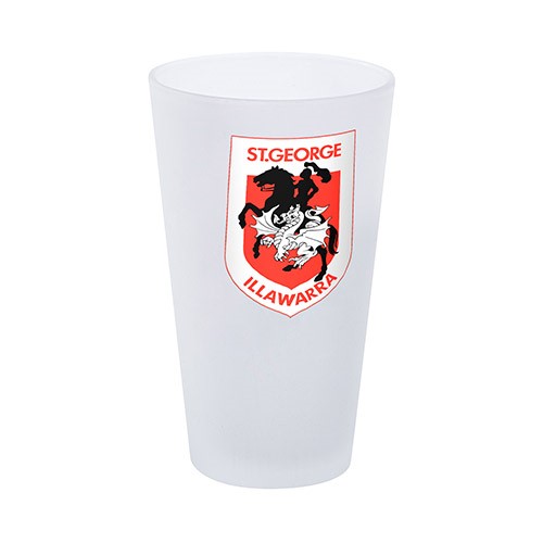 NRL St. George Dragons Frosted Schooner Glass