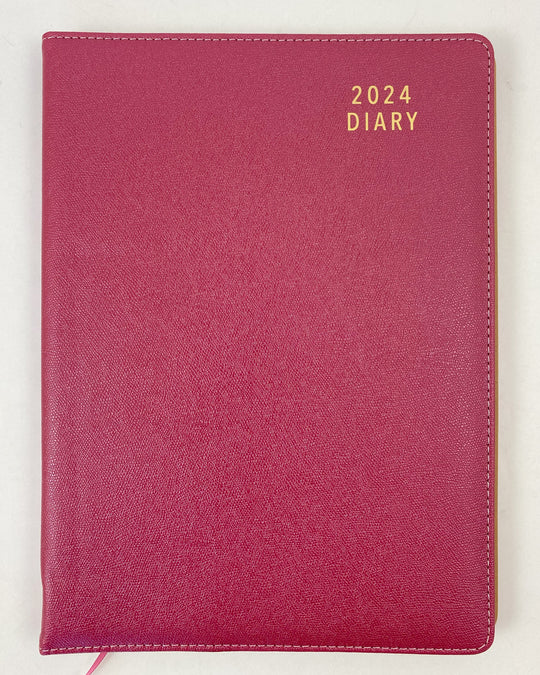 2024 Diary A4 Week To View Cherry - Ozcorp