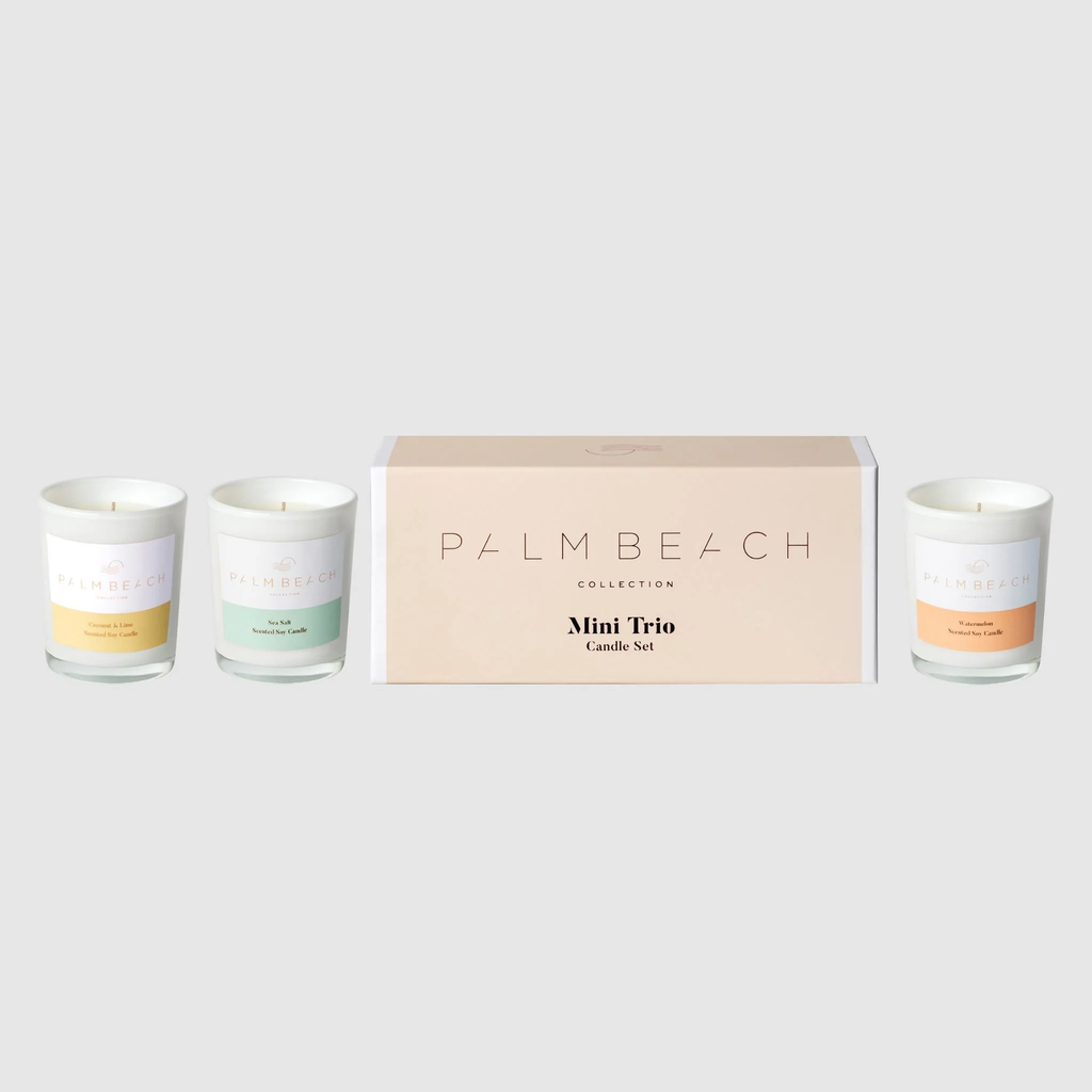 Coconut & Lime, Sea Salt and Watermelon - Mini Trio Candle Pack - Palm Beach Collection