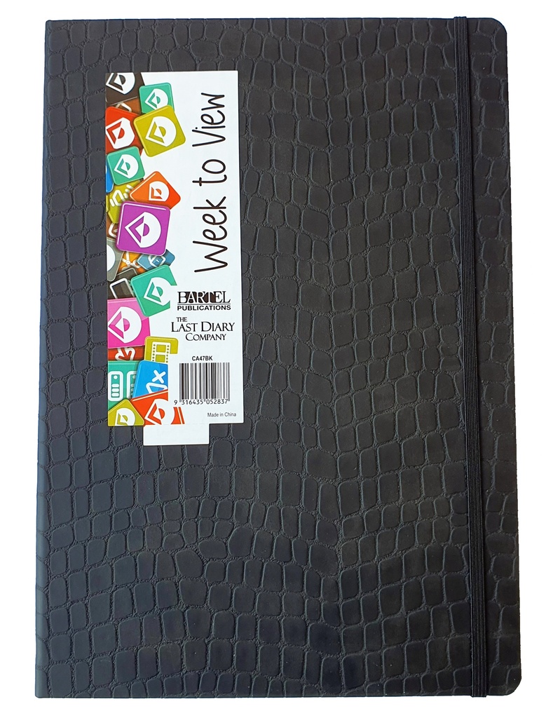 2026 A4 WTV Diary Croc Casebound Black