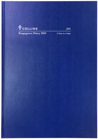Collins Kingsgrove 2024 Diary A4 2 Days to Page Blue