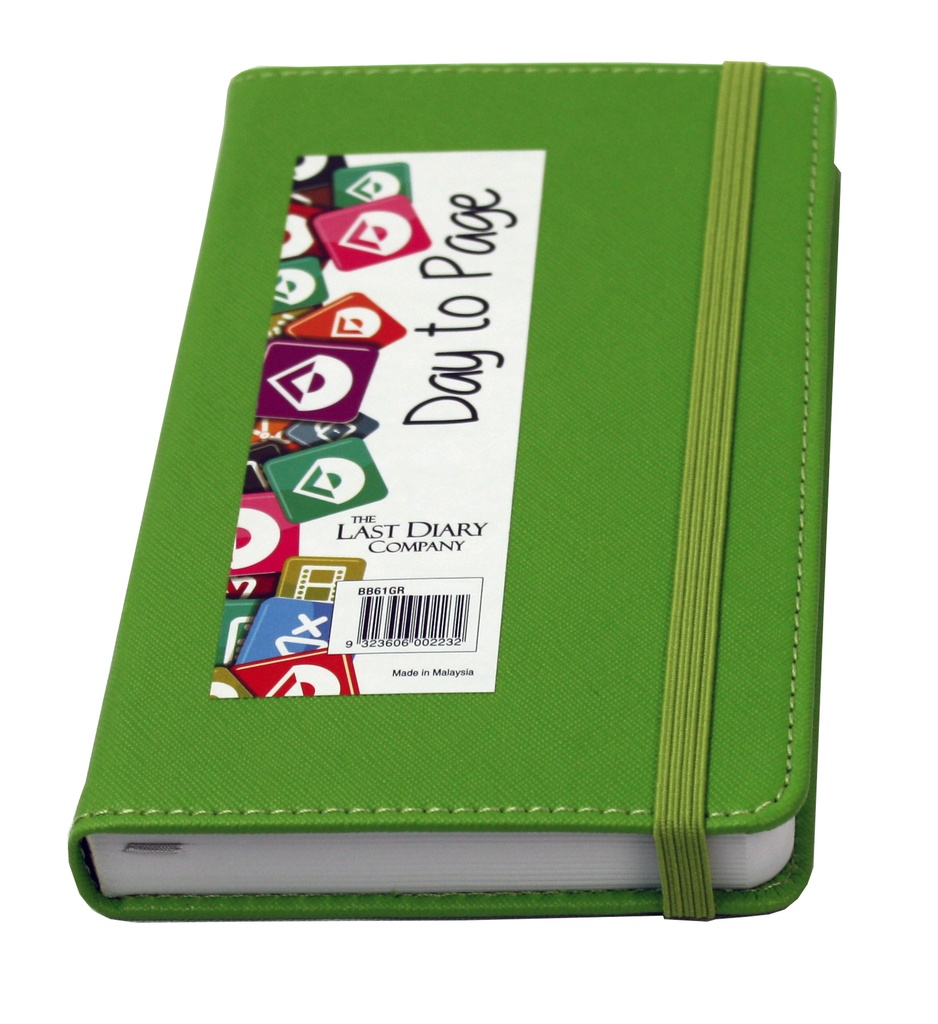 Becall 2024 Diary B6 Day To Page Case Bound - Green