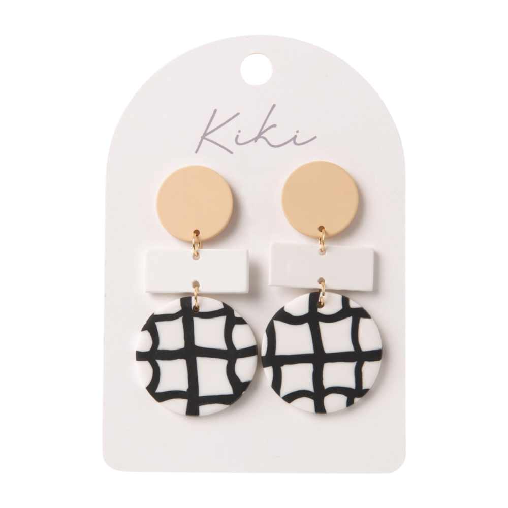 KiKi Round Grid Earrings - Splosh