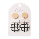 KiKi Round Grid Earrings - Splosh