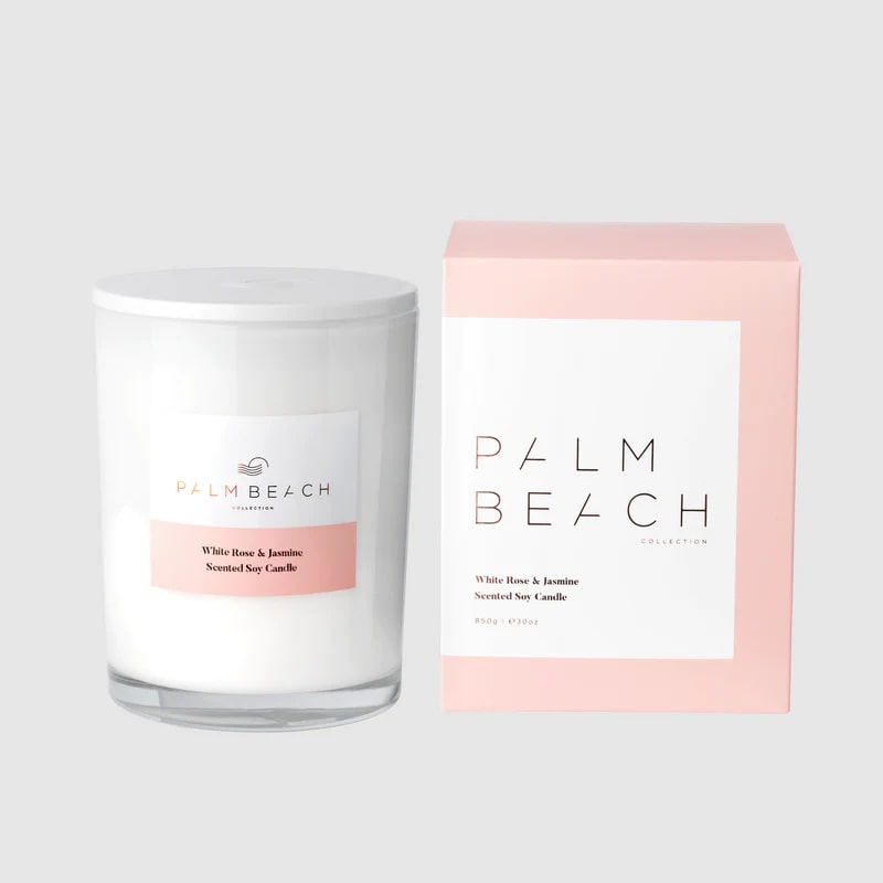 White Rose & Jasmine 850g Deluxe Candle - Palm Beach Collection