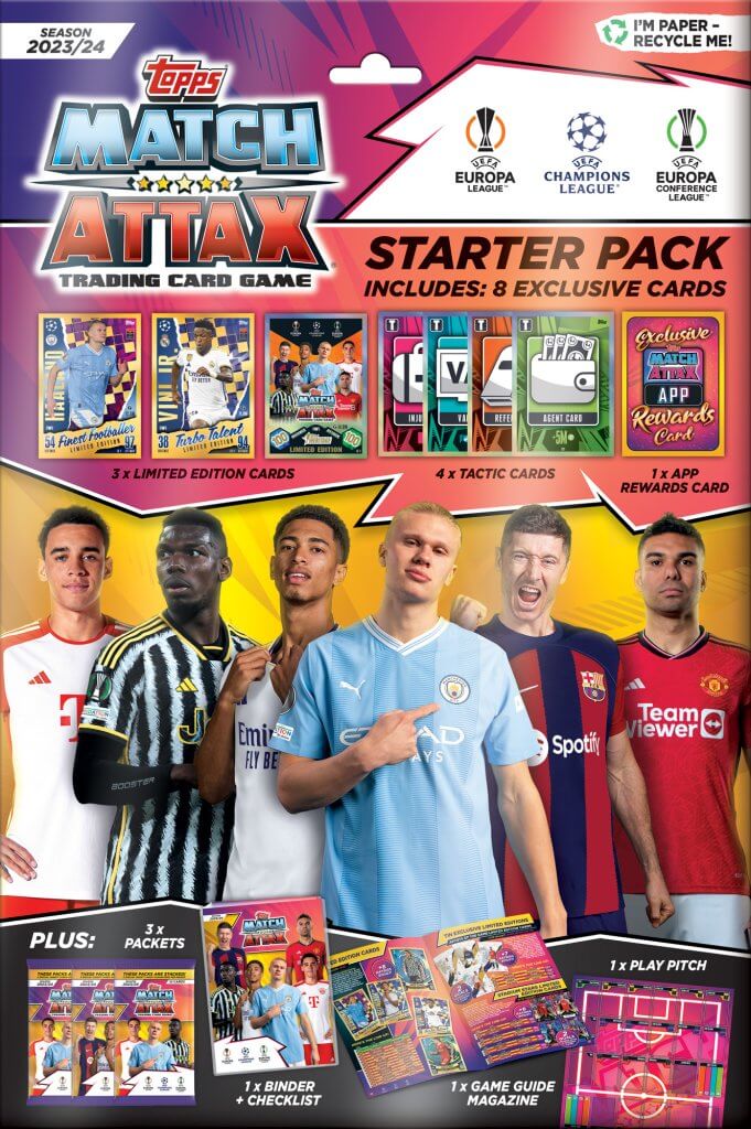 Topps Match Attax UEFA Champions League 2023/2024 Edition Starter Pack Trading Card Game