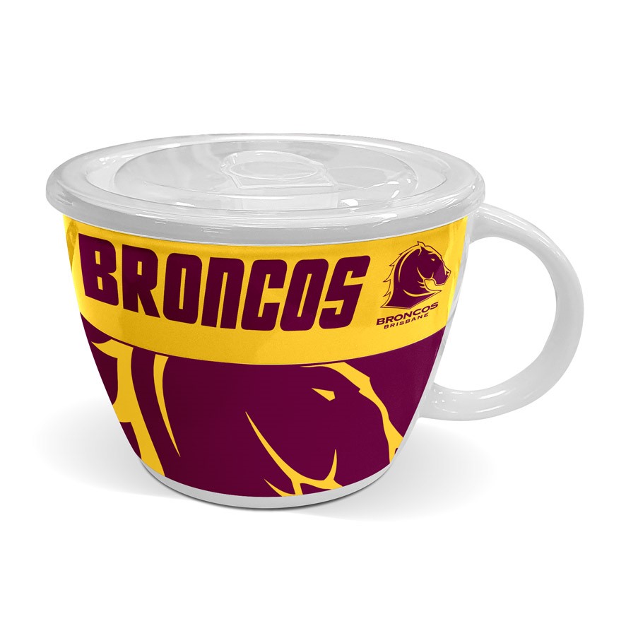 NRL Brisbane Broncos Soup Mug With Lid