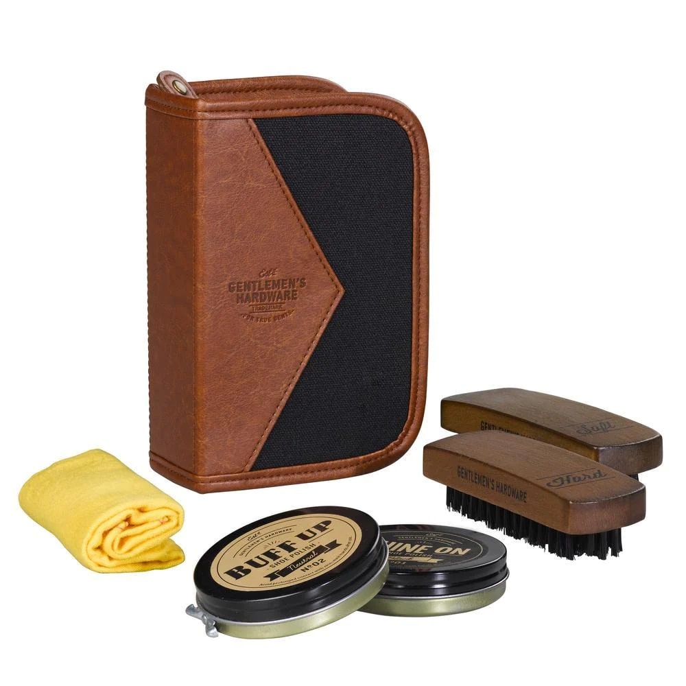Charcoal Canvas Shoe Shine Kit - Buff & Shine  - Gentlemen's Hardware