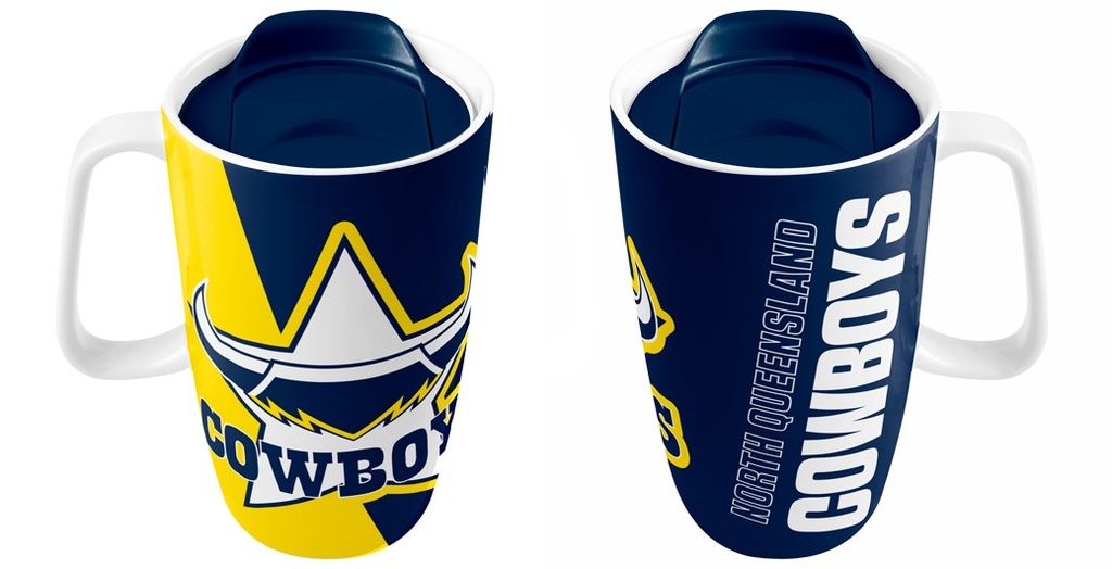 NRL North Queensland Cowboys Travel Mug w/ Handle