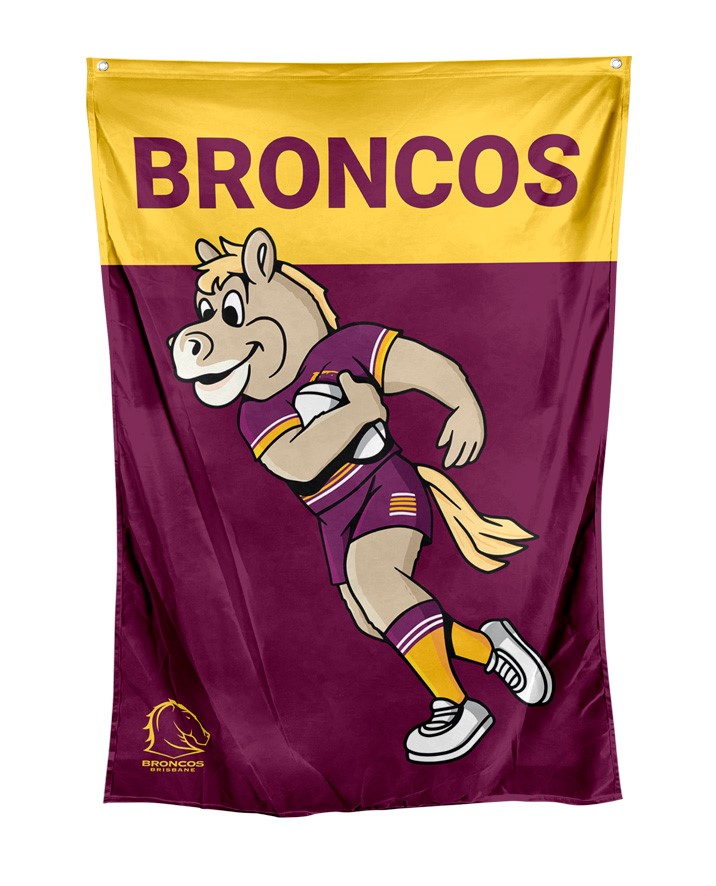 NRL Brisbane Broncos Mascot Wall Flag