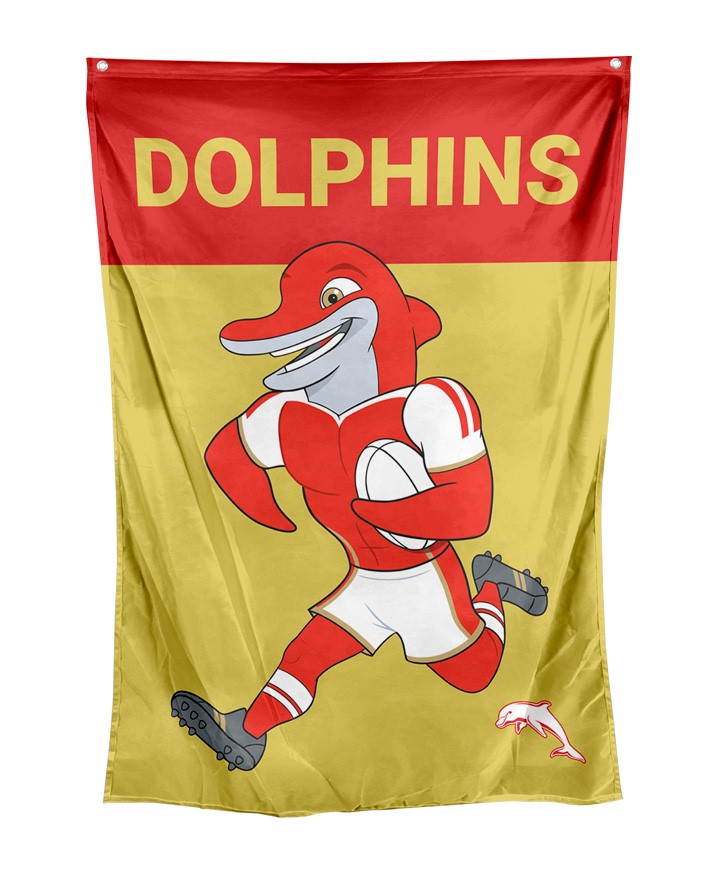 NRL Dolphins Mascot Wall Flag