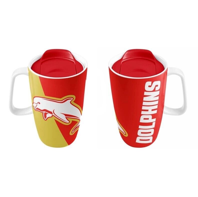 NRL Dolphins Travel Mug w/ Handle