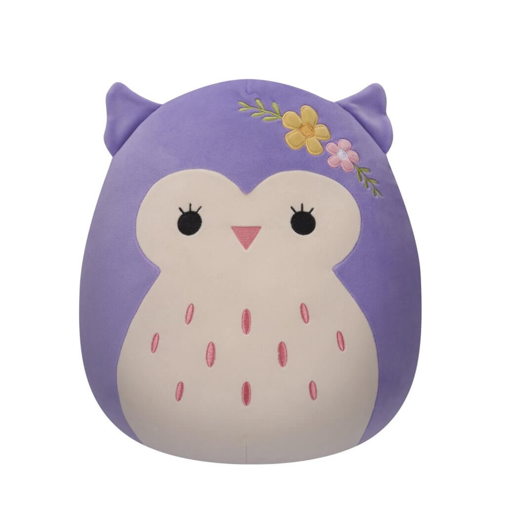 Easter Squishmallows 12" Holly the Owl with Floral Headband