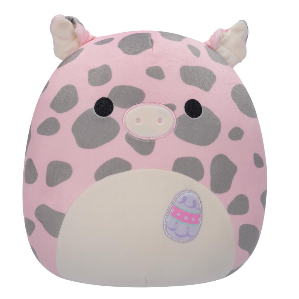 Easter 12 Inch Squishmallows Aquitaine the Spotted Pig with Easter Egg
