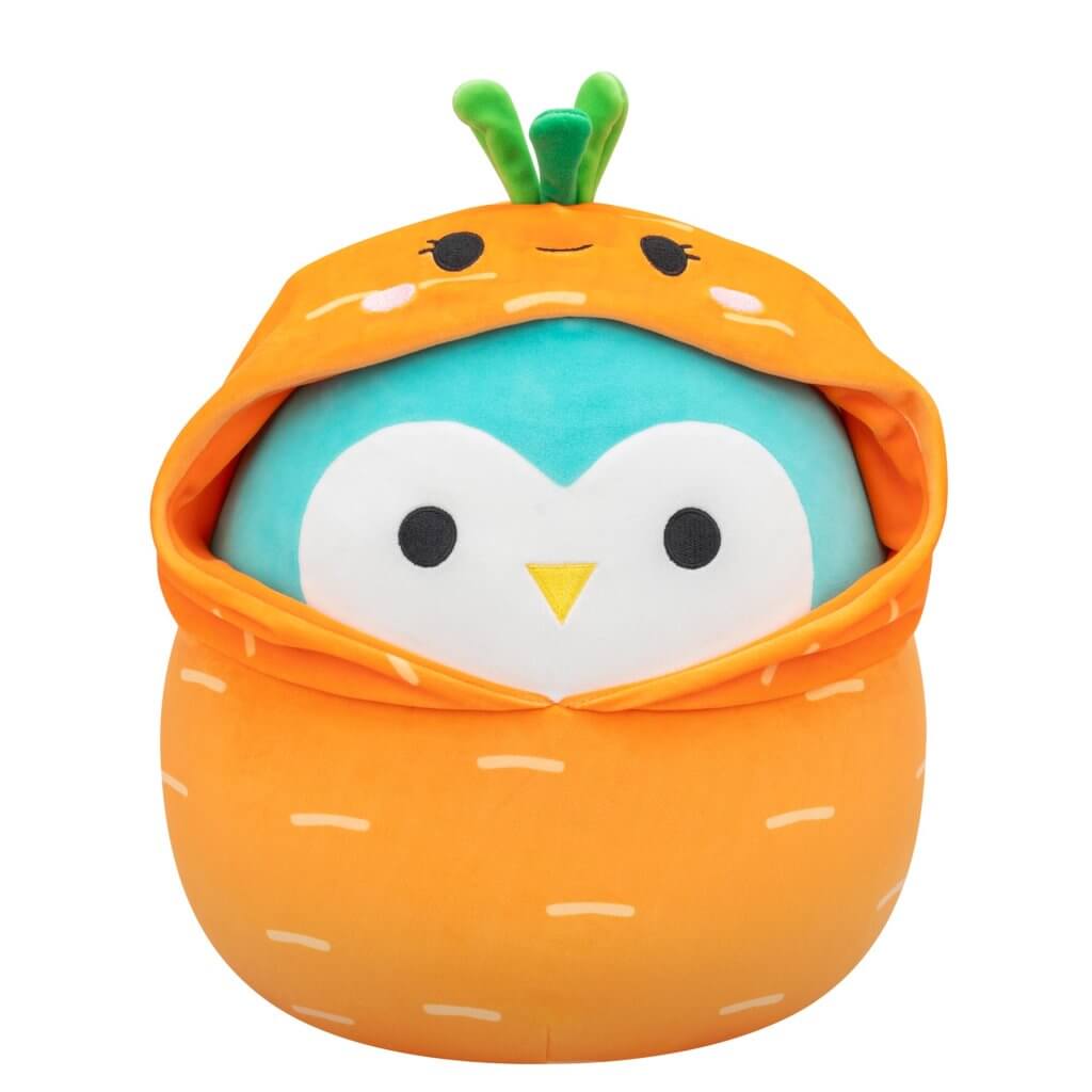 Easter 12 Inch Squishmallows Winston the Owl in Carrot Costume