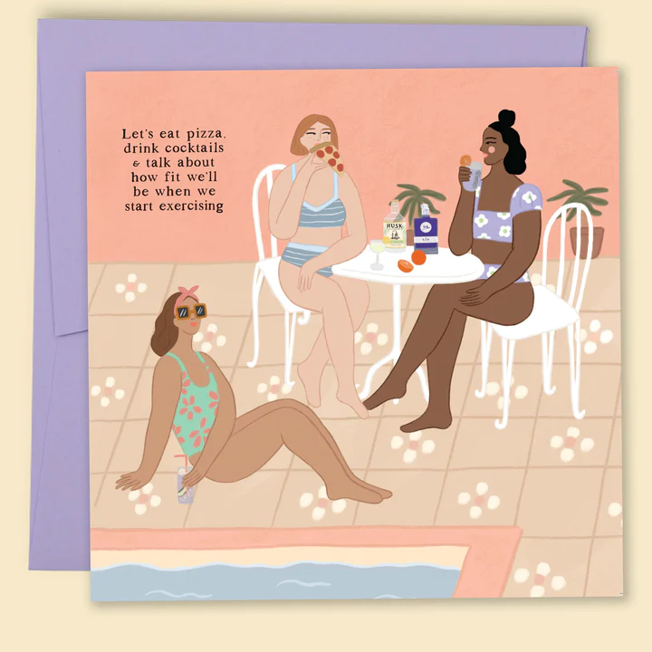 Let's Eat Pizza and Drink Cocktails Card - Papernest Designs