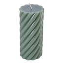 Maisie Swirl Pillar Candle 15cm Green - Amalfi