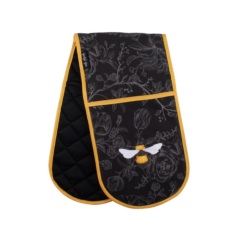Beeutiful Bees Double Oven Mitt - Black Bee