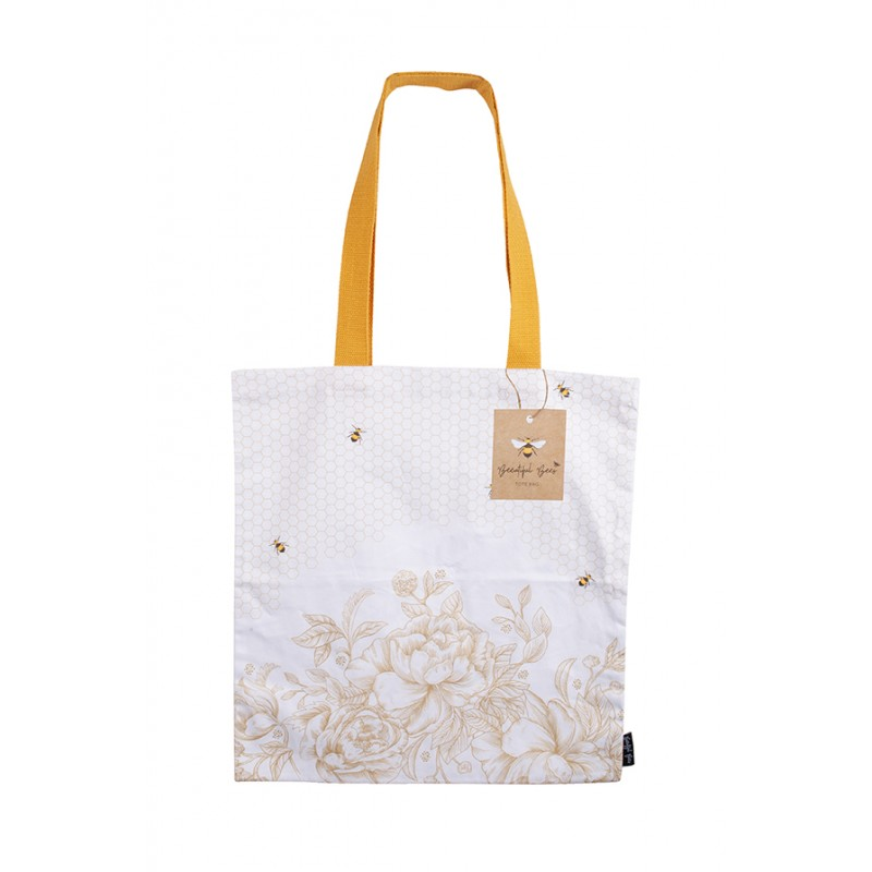 Beeutiful Bees Tote Bag - Gold Flower