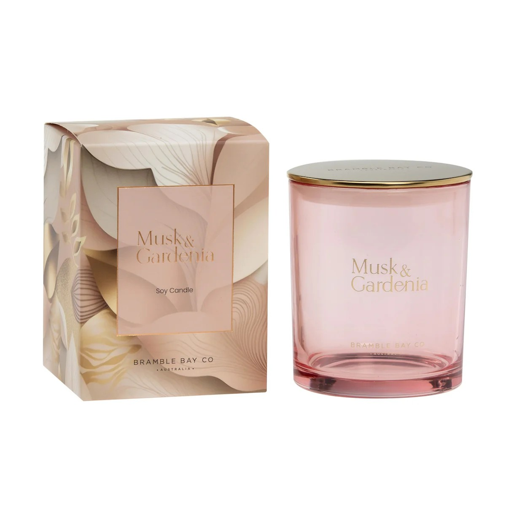 Elegance Musk & Gardenia Soy Candle - Bramble Bay Co