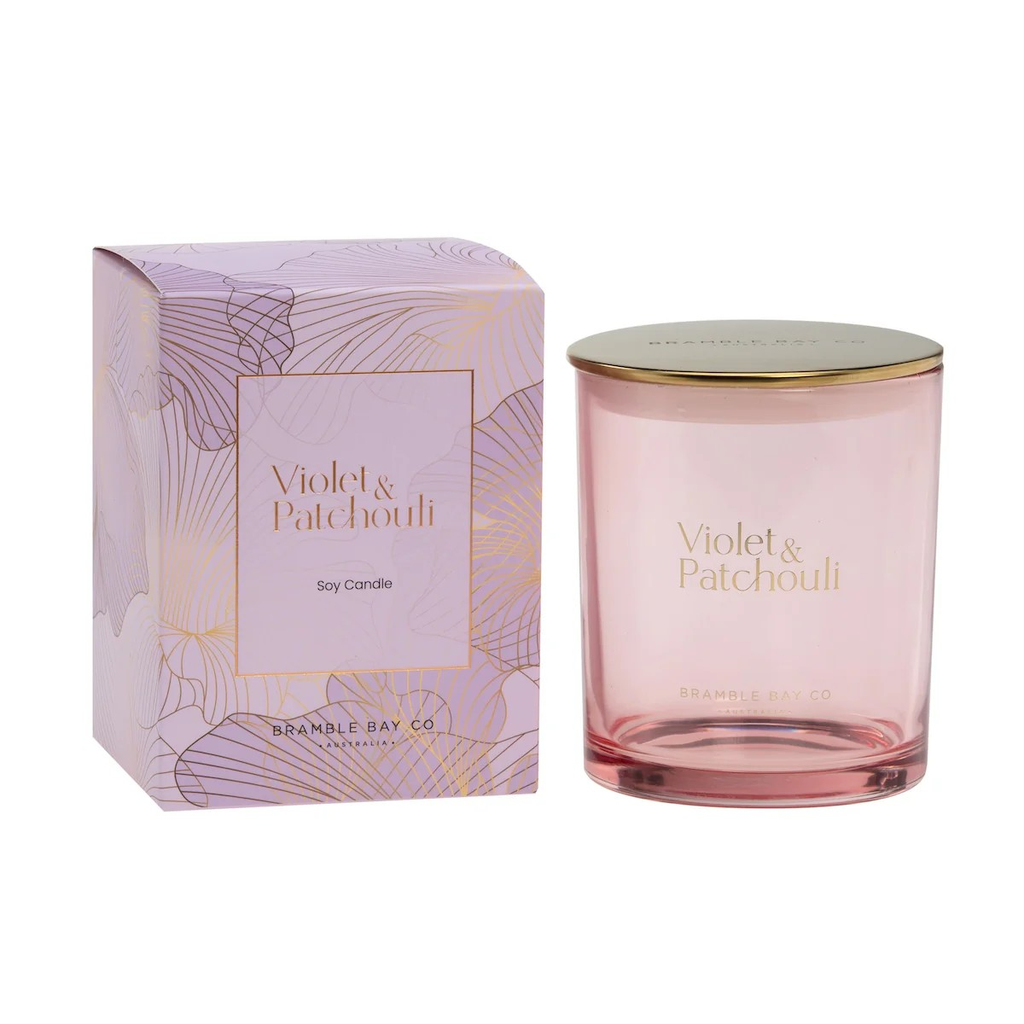 Elegance Violet & Patchouli Soy Candle - Bramble Bay Co