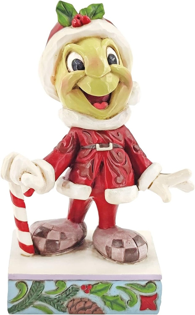 Pinocchio Jiminy Cricket as Santa 'Be Wise and Be Merry' Figurine - Disney Traditions by Jim Shore