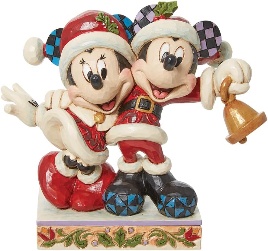 Mickey and Minnie Santa's "Jingle Bell" Figurine - Disney Traditions by Jim Shore