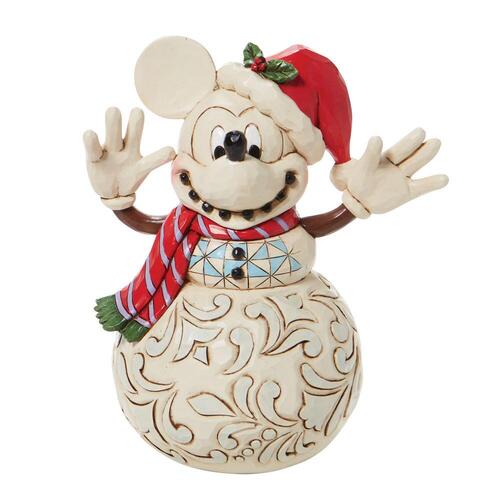 'Snowy Smiles' Mickey Mouse as Snowman Figurine - Disney Traditions by Jim Shore