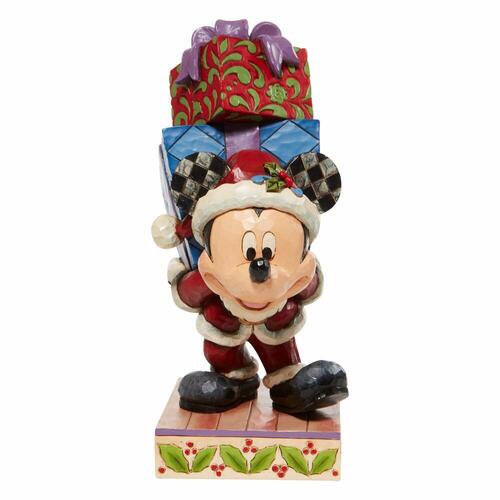 Mickey Mouse with Present 'Here Comes Old St. Mick' Figurine - Disney Traditions by Jim Shore