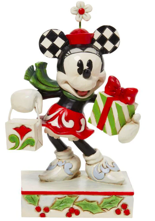 Minnie Mouse with Bag and Gift 'Holiday Glamour' Figurine - Disney Traditions by Jim Shore