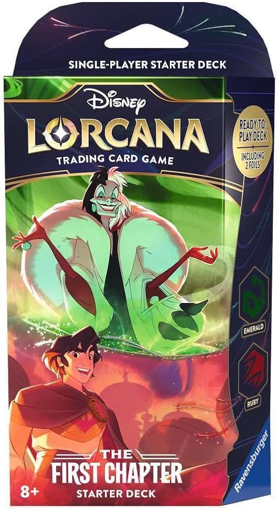 Disney Lorcana Trading Cards First Chapter Emerald/Ruby Starter Deck