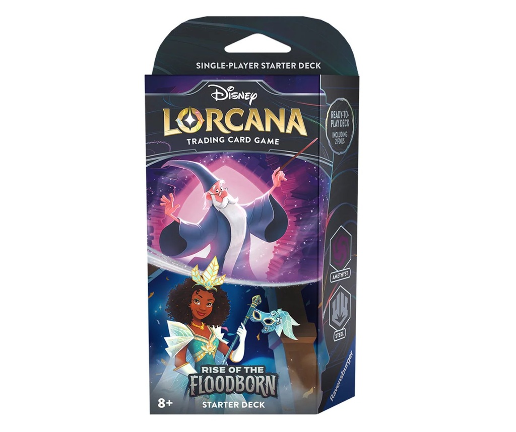 Disney Lorcana Trading Cards Rise of The Floodborn Amethyst and Steel Starter Deck