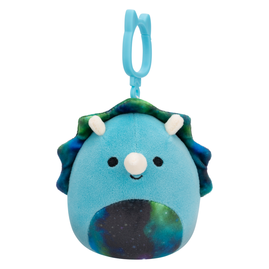 Vilmos the Blue Triceratops Dinosaur 3.5 inch Squishmallows Clip-On Wave 20