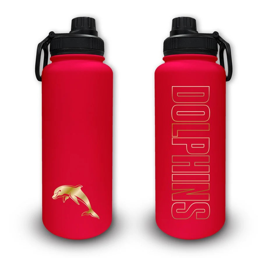 NRL Dolphins Stainless Steel Drink Bottle 960mL