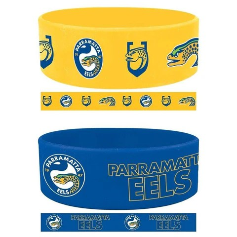 NRL Parramatta Eels Silicone Wrist Bands 2 Pack