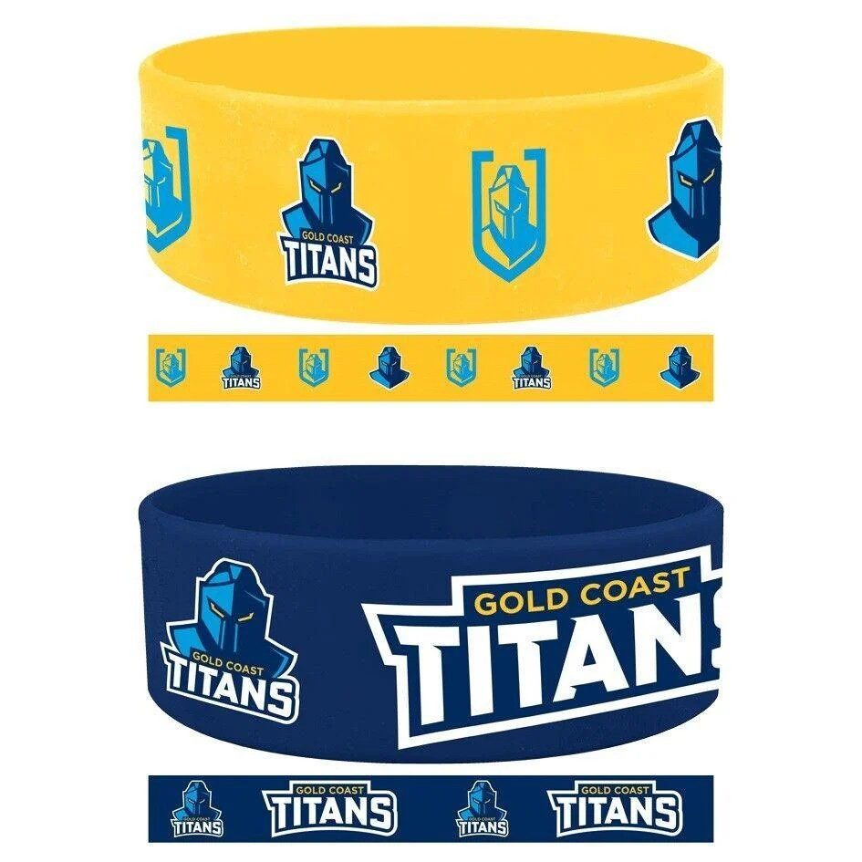 NRL Gold Coast Titans Silicone Wrist Bands 2 Pack