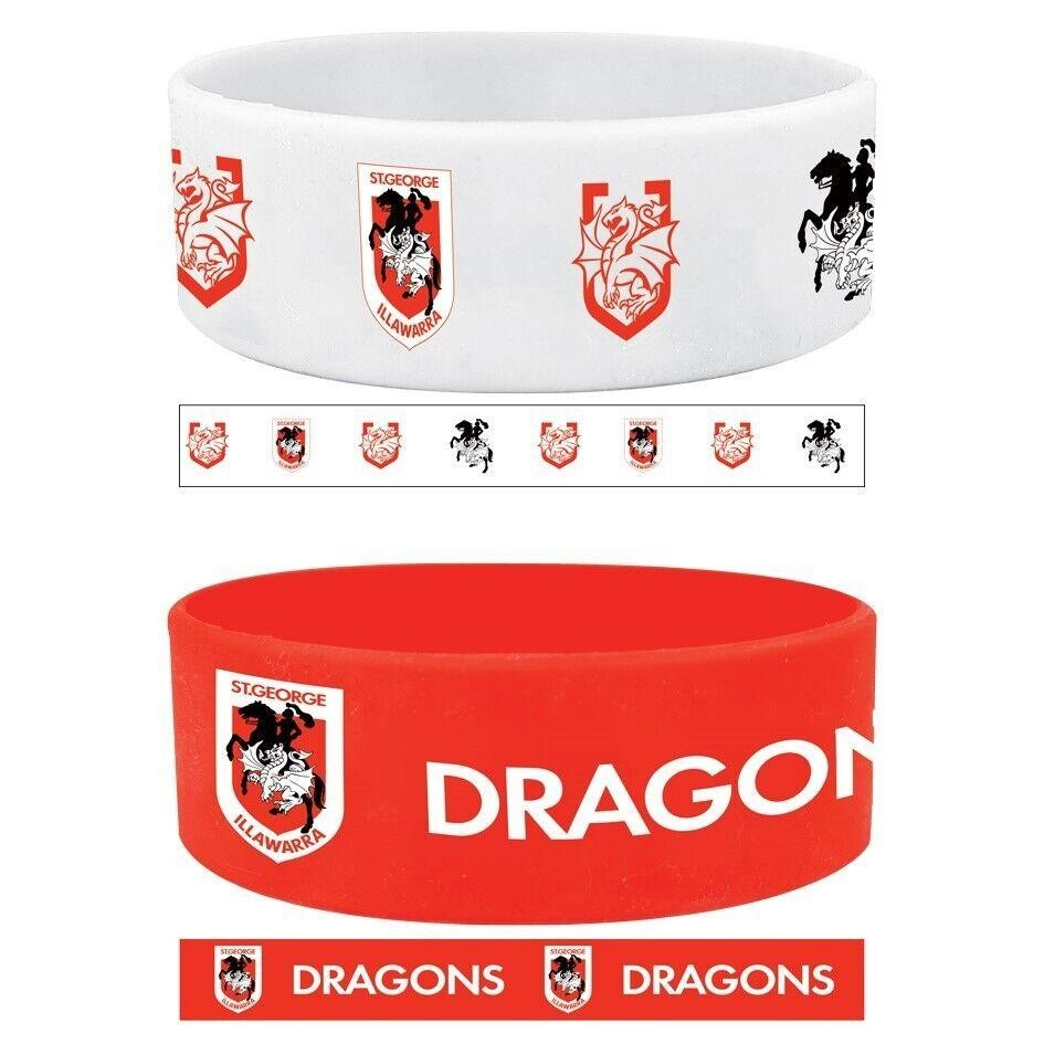 NRL St. George Illawarra Dragons Silicone Wrist Bands 2 Pack