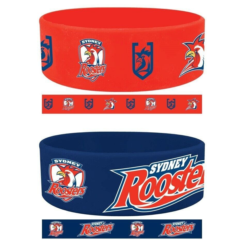 NRL Sydney Roosters Silicone Wrist Bands 2 Pack