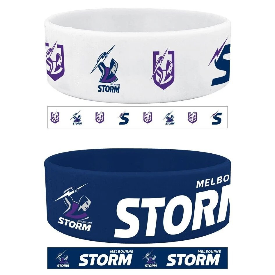 NRL Melbourne Storm Silicone Wrist Bands 2 Pack
