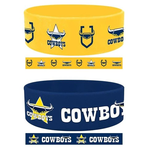 NRL North Queensland Cowboys Silicone Wrist Bands 2 Pack