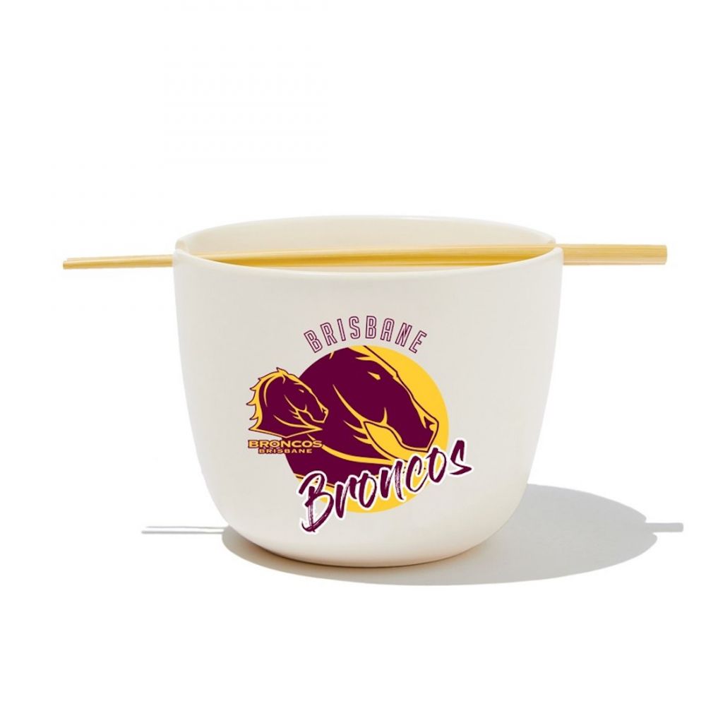 NRL Brisbane Broncos Noodle Bowl with Chopsticks