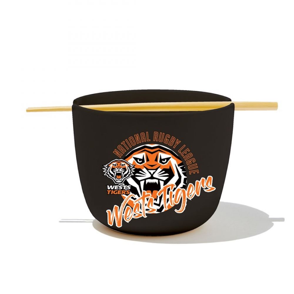 NRL Wests Tigers Noodle Bowl with Chopsticks