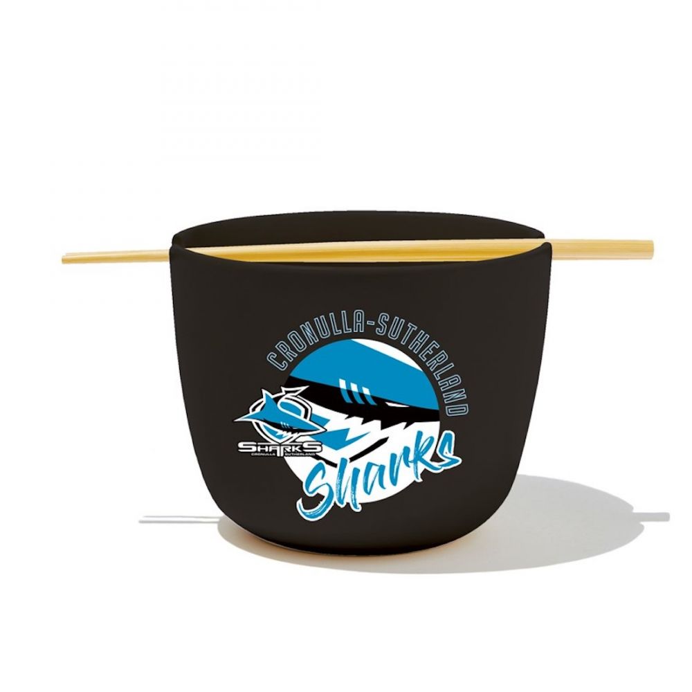 NRL Cronulla-Sutherland Sharks Noodle Bowl with Chopsticks